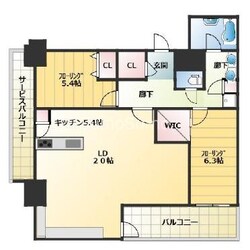 ブランズタワー南堀江の物件間取画像